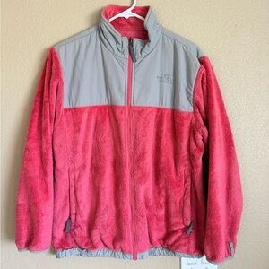 The North Face Kids Pink and Gray Puffer Jacket